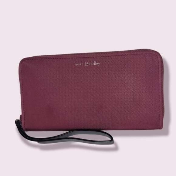 Vera Bradley Wristlet Raspberry Hawthorne Rose Wallet - Picture 1 of 9